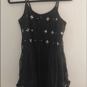 black sequin lace dress